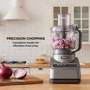 Ninja Food Processor 9-Cup, 3 Auto-iQ Presets, Chop Slice Shred, Dishwasher Safe, BN600 Silver