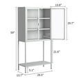 thumbnail image 6 of Royard Oaktree Metal Storage Cabinet with 2 Glass Doors and Open Shelf, 59" Tall Curio Display Cabinet with Adjustable Shelves, Modern Accent Cabinet Bookcase for Home Office Living Room, White, 6 of 7