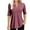 H-Fuchsia, variant on Sherrylily Women Summer Pleated Button Short Sleeve T-Shirt V-Neck Casual Tops