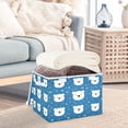thumbnail image 3 of Yayeee Collapsible Cube Storage Bin with Lid Fabric Closet Decorative Basket with Handles, Blue Polar Bear, 3 of 7