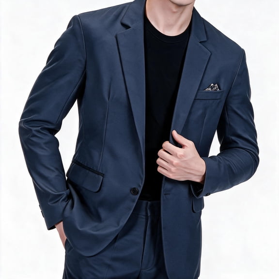 Busydd Blazer for Men Solid Color Long Sleeve Suit Jacket for Men Casual Lapel Suit Blazers Business Formal Dress Jackets for Men with Pockets M