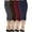 Navy|Burgundy|Brown|Gray, variant on Kuda Moda 4-Pack Capri Leggings For Women 3 inch Wide Waistband Yoga Sports and Casual Capri Legging Pants (S/M/L)