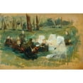 thumbnail image 2 of Otto Friedrich 18x13 Gold Ornate Wood Frame and Double Matted Museum Art Print Titled - Children's Group with Three White -Clad Nuns and a Clergyman on a Forest Meadow in the Sun (1893), 2 of 4