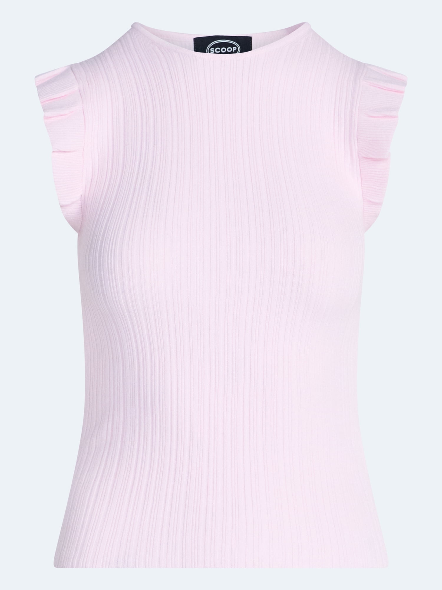 Scoop Women’s Sleeveless Ruffle Tank Top, Sizes XS-XXL