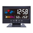 thumbnail image 1 of Desktop LED Weather Forecast Clock Home Digital Display Calendar Alarm Clock Multi-function Large Screen Clock (Black, with USB Cable), 1 of 8