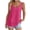 #177-Hot Pink, variant on Linen Style Double Layer Top, Women's Sleeveless Strappy Design, Solid Color Casual T-Shirt for Warm Weather Gift
