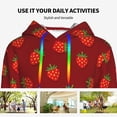 thumbnail image 4 of Kdxio Strawberry Print Womens Oversized Hoodies Sweatshirts Hooded Pullover Tops Sweaters Casual-Large, 4 of 7