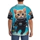 thumbnail image 3 of Balery Underwater Diving Cat Camisa Casual de Manga Corta con Botones para Hombre, Texturizada, Estilo Cubano, para Playa, Verano-Large, 3 of 5