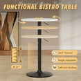 thumbnail image 3 of Homall 2 Pieces Bar Table Height Adjustable Bistro Pub Table Cocktail Round Table with Metal Base, White/Black, 3 of 7