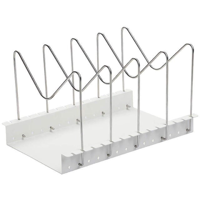 Estante De Tapa De Olla De Cocina Blanca, Estante De Tapa De Olla Ajustable De Acero Al Carbono Grueso, Tabla De Cortar Para Sentarse Multiusos, Estante De Almacenamiento Para Tabla De Cortar Serendint HA017472-00