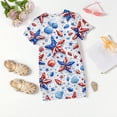 thumbnail image 4 of Grblisyd Girls 4th of July Dress Kids USA Star Striped Dresses American Flag A-line Dress Independence Day Crew Neck Short Sleeve Patriotic Outfit 7-8y, 4 of 6