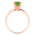 thumbnail image 4 of 1.0ct Princess Cut Green Natural Peridot 18k Pink Rose Gold Engraving Statement Bridal Wedding Solitaire Designer Ring Size 8, 4 of 5