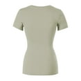 thumbnail image 4 of Made by Olivia Women's Basic Solid Short Sleeve V Neck Jersey Top, 4 of 6