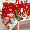 thumbnail image 2 of Christmas Tablecloth 60 x 102 Inch Red Snowman Snowflake Table Cover Seasonal Rectangle Winter Farmhouse Table Cloth, 2 of 6