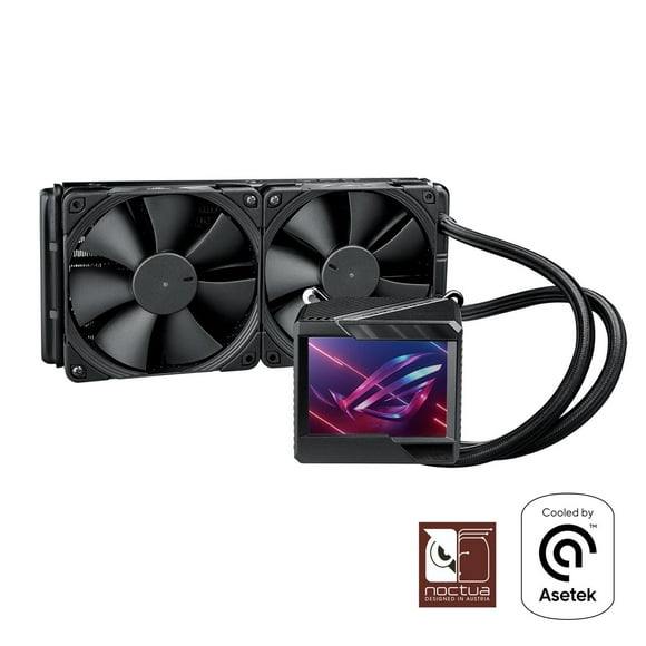 ASUS ROG Ryujin II 240 RGB all-in-one liquid CPU cooler 240mm Radiator (3.5" color LCD, embedded pump fan and 2x Noctua iPPC 2000 PWM 120mm radiator fans, compatible with Intel LGA1700,1200 and AM4 so