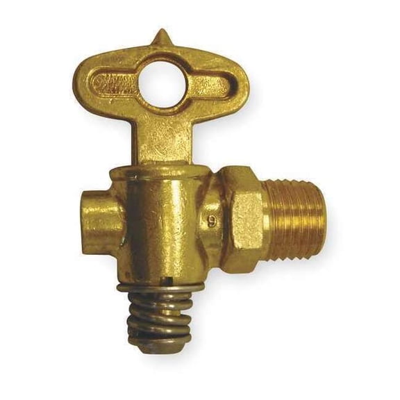 Weatherhead Drain Cock,1/4",Brass,MNPT W153310