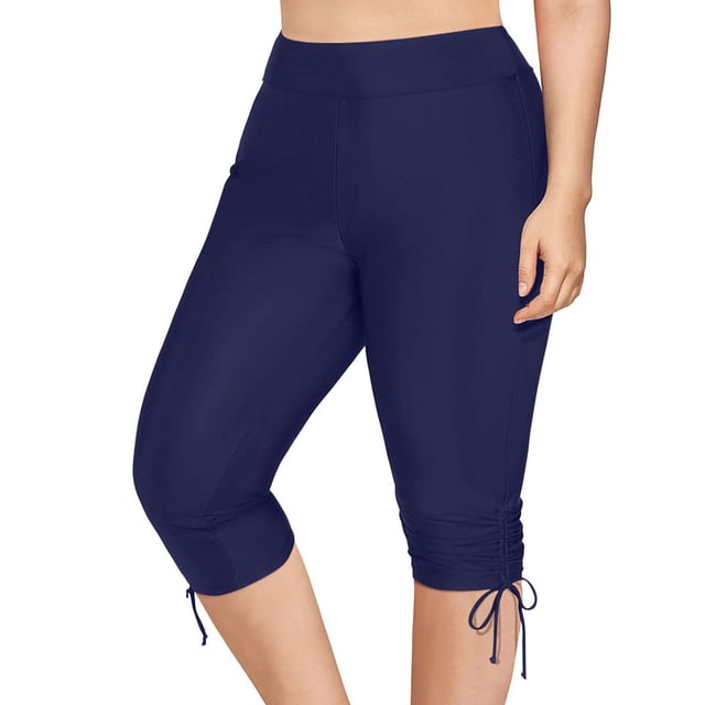 LEEy-world Short de Bain Femme Taille Haute Essentiels Bas de Bikini Classique pour Femme Bleu Foncé,m