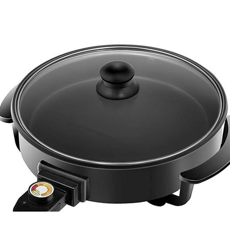 

Round Electric Skillet 12 in Non-Stick Surface Black