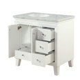 thumbnail image 3 of Silkroad Exclusive V0320WW36L 36 in. Carrara White Marble Top Single Sink Bathroom Vanity, 3 of 5