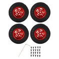 thumbnail image 2 of Front Rear Rubber Tires, Durable Wear  Heavy Duty Anti Skid Strong Cushioning RC Tires and Wheel Rims Set  for 1/24 RC Car Black,Silver,Red, 2 of 8