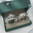 thumbnail image 3 of Adjustable size Wedding Ring Sets His And Hers Couples Women 925 Sterling Silver Moissanite Man Titanium Wedding Bands, 3 of 6