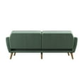 Novogratz Tallulah Memory Foam Futon and Sofa Bed, Light Green Velvet