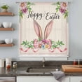 thumbnail image 5 of Easter Sheer Curtains 108 Inches Extra Long, Spring Farmhouse Vintage Bunny Flower Leaf Beige Light Filering Curtains, Privacy Drapes Simi Floor to Veiling Curtain for Living Room Window Treatment, 5 of 9