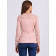 thumbnail image 3 of DARING DIVA Women's Lace Square Neck Long Sleeve Stretch Peplum Blouses XL Pink, 3 of 6