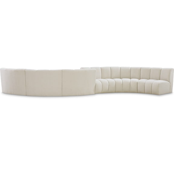 Meridian Furniture Infinity Cream Boucle Fabric 6pc. Modular Sectional