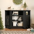 thumbnail image 5 of Heynemo Corner TV Stands for TVs up to 55'', Media Console Table with Adjustable Shelves, Acrylic Doors with Double-Diamond Design, Wood Modern Entertainment Center for Living Room Bedroom, Black, 5 of 9