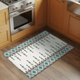 thumbnail image 2 of Entryway Rug 2'x3', Teal Black Boho Small Rug for Kitchen Bathroom Door Mat Indoor Entrance, Vintage Ethnic Tribe Abstract Art Retro Non-Slip Area Rugs Floor Mats Carpet Front Door Rugs, 2 of 8