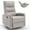 Light Gray, variant on 360°Swivel Rocker Recliner, PAPROOS Small Rocking Recliner Chair for Small Spaces, Home Theater Recliner with 2 Side Pockets, Nursery Glider Recliner, Manual Recliner for Adults for Living Room, Blue