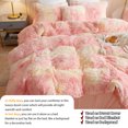 thumbnail image 7 of LIFEREVO 3 Pieces Luxury Shaggy Faux Fur Duvet Cover Set Soft Fluffy Fuzzy Comforter Cover Set Marble Print Furry Bedding,1 Long Plush Duvet Cover+2 Pillow Covers,Zipper Closure,Rainbow Pink,Queen, 7 of 7
