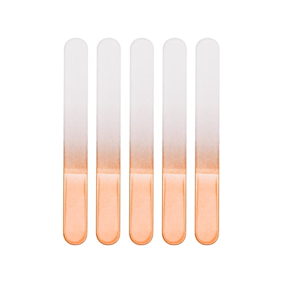 Unique Bargains 5 Pcs Round Head Glass Nail Files Orange