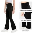 thumbnail image 2 of Vekome Girls Leggings Flare with Pockets High Waisted Yoga Pants Seamless Solid Lightweight Running Tights Black 6-7T, 2 of 7