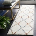thumbnail image 2 of SAFAVIEH Berber Xavier Abstract Shag Area Rug, 2'3" x 8' Runner, Ivory/Multi, 2 of 8
