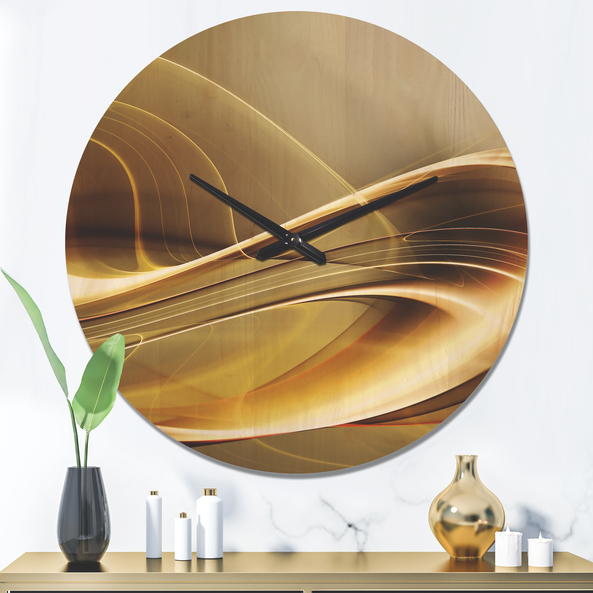 Designart 'Elegant Fractal Modern Sofa ' Modern Wood Wall Clock