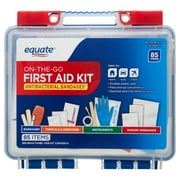 Equate On-the-Go First Aid Kit with Antibacterial Bandages, 85 Items