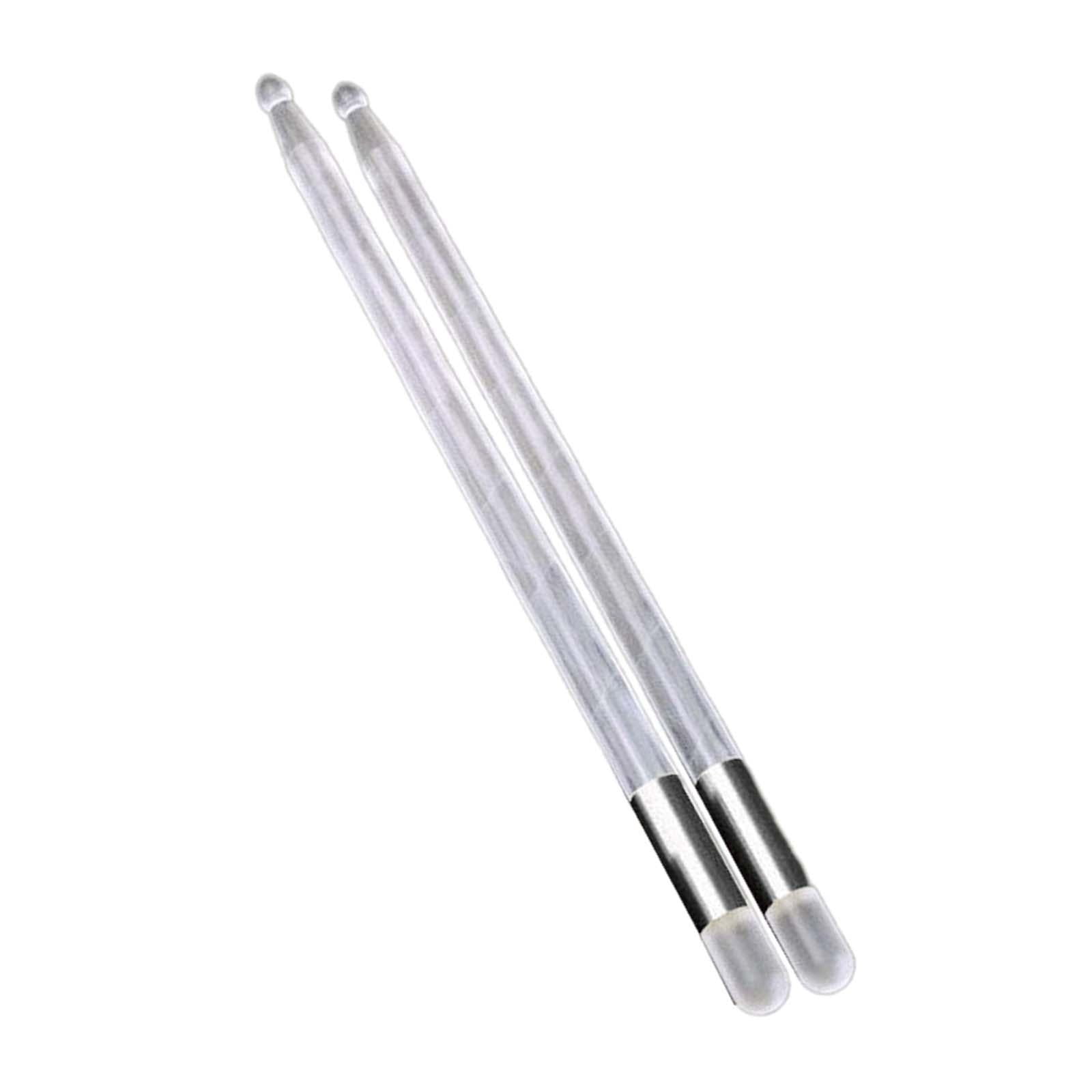 LeeQinersw 2Pcs Light up Drum Sticks 13 Color Changing Anti Drumsticks Portable Glow in The Silver