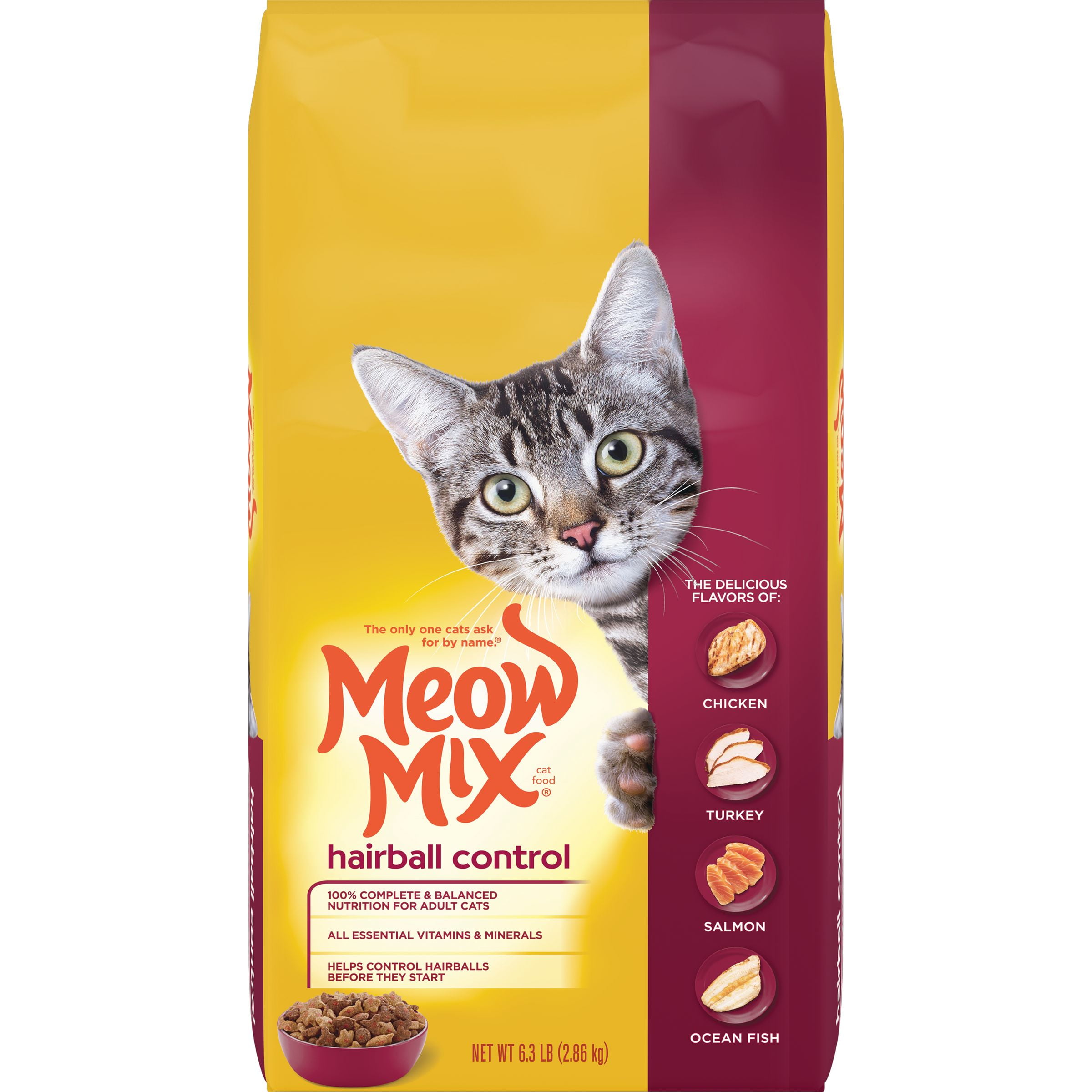 Meow Mix Hairball Control Cat Food, 6.3-Pound
