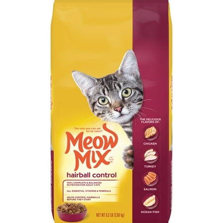 Meow Mix Hairball Control Cat Food, 6.3-Pound (Best Cat Food For Hairball Control)