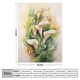 thumbnail image 4 of Chilfamy Flowers Green Leaves Watercolor Flannel Throw Blanket for Couch Sofa Bed All Seasons Exquisite Gifts 60x80in, 4 of 6
