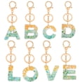 thumbnail image 2 of Resin Alphabet Gold Foil Drop Key Ring, 2 of 2