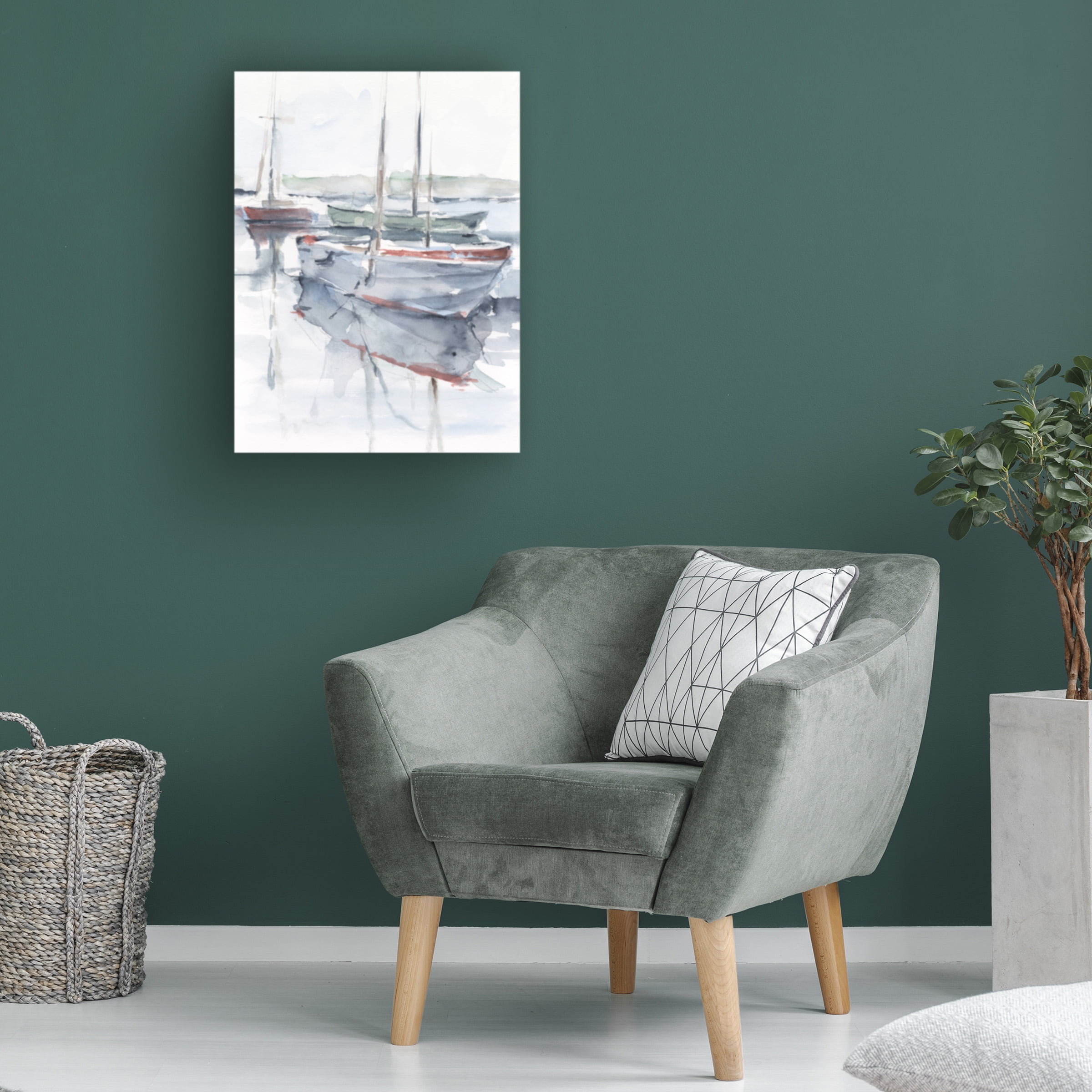 Ethan Harper 'Watercolor Harbor Study I' Canvas Art