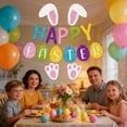 thumbnail image 1 of Easter Decoration Flags, Bunny Party Background Banner With Adjustable Rope, for Wall and Surface Decor, Multi-color, 1 of 7