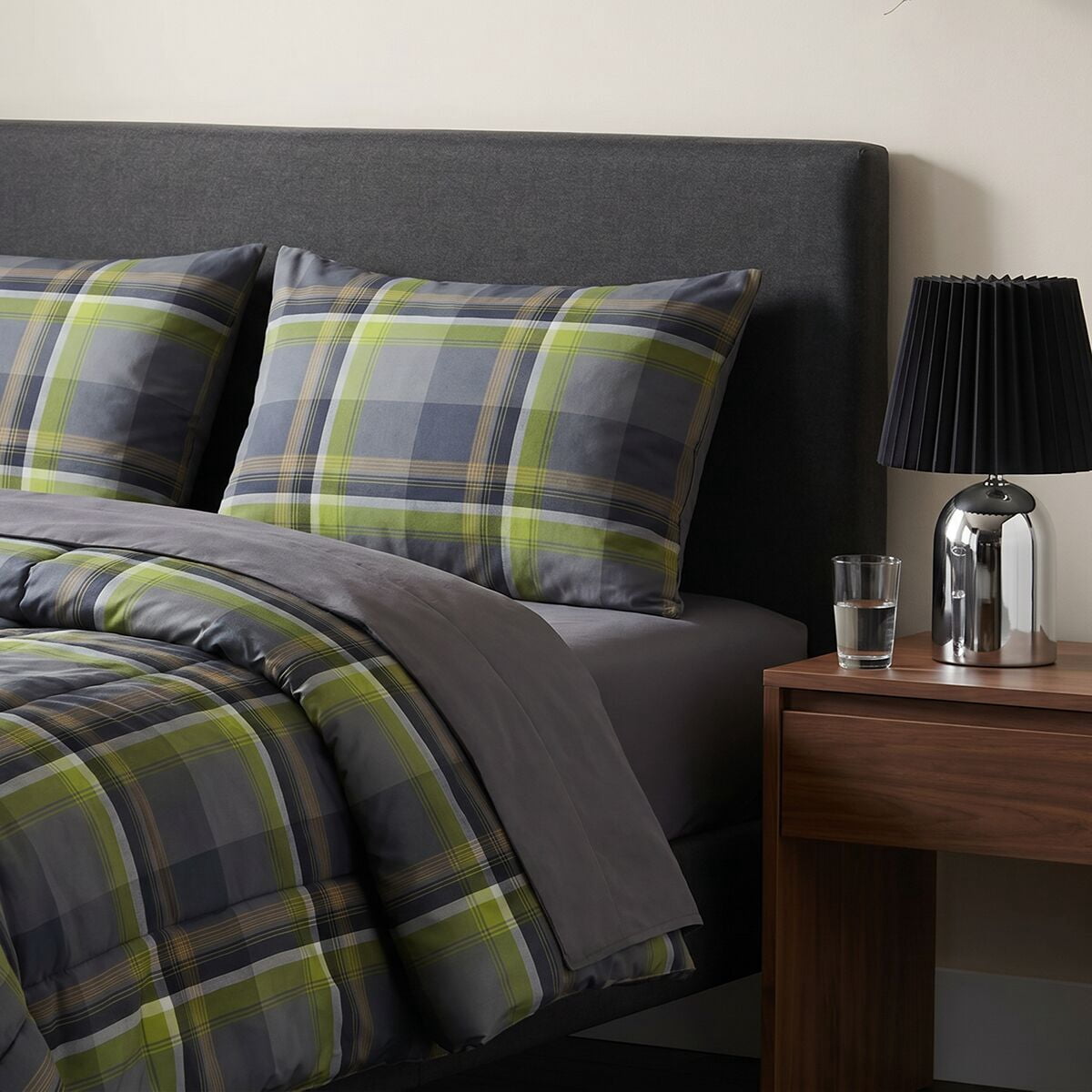 Mainstays Western Plaid 3-Piece Green Comforter Set, Full/Queen