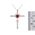 thumbnail image 4 of RYLOS Matching Jewelry Sterling Silver Claddagh Ring & Cross Necklace. Heart Gemstone & Diamonds, 6MM Ruby July Birthstone; Friendship Size 7, 4 of 9
