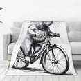 thumbnail image 1 of Fotbe Capybara Riding Bicycle Manta de Franela Acolchonada con Estampado, Súper Suave y Esponjosa, Extra Grande para Sofá, Cama, Uso Todo el Año-50"x40", 1 of 7