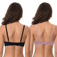 thumbnail image 2 of Curve Muse Women's Plus Size Push Up Add 1 Cup Underwire Perfect Shape Lace Bras-2Pk-Black,Mauve-46DDD, 2 of 6