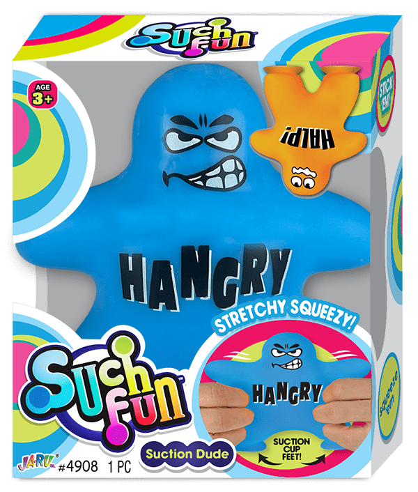 JaRu Suction Cup Squish Dude assorted colors and sayings, c